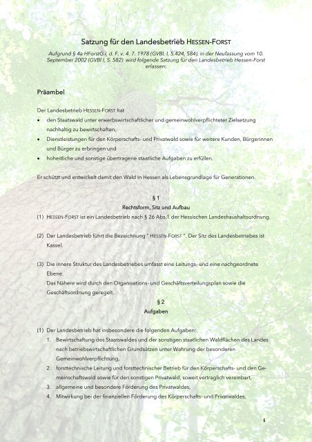 Satzung für Hessen-Forst [PDF, 988 KB]