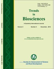 TRENDS IN BIOSCIENCES JOURNAL 5-4, 2013 EDITION 
