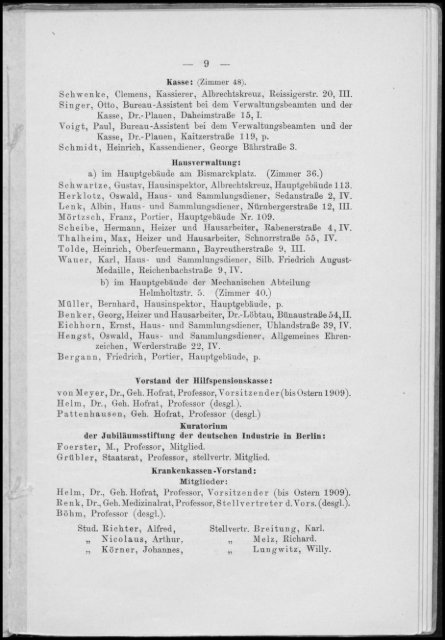 Personalverzeichnis Wintersemester 1906/07