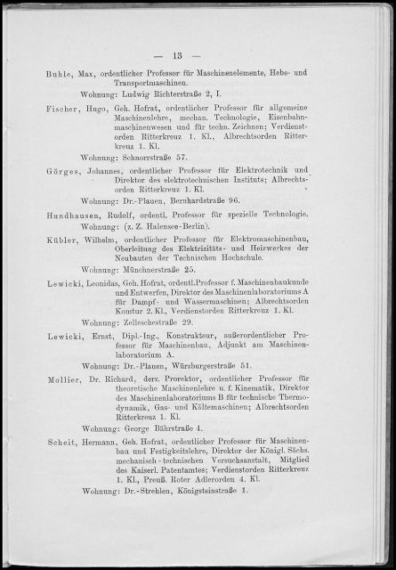 Personalverzeichnis Wintersemester 1906/07