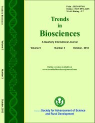 TRENDS IN BIOSCIENCES JOURNAL 5-3, 2012 EDITION