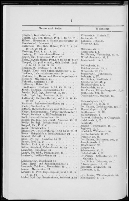 Personalverzeichnis Wintersemester 1907/08