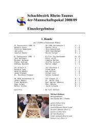 Schachbezirk Rhein-Taunus 4er-Mannschaftspokal 2008/09 ...