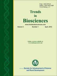  TRENDS IN BIOSCIENCES JOURNAL 5-1 2012 EDITION