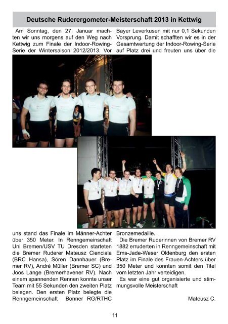 Ausgabe 2/13 - Bremer Ruder-Club HANSA