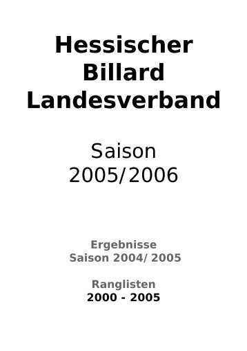 Vereine - Hessischen Billard Landesverbandes