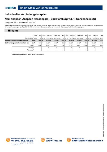 Fahrplan Buslinie 5 Hin - Hessenpark