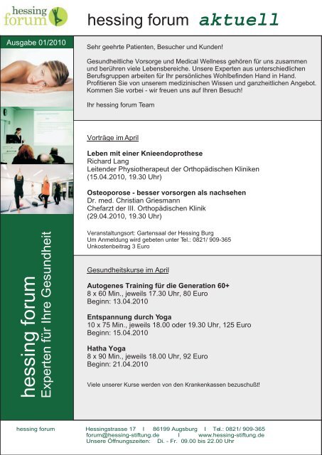 Hessing Forum Aktuell Hessing Stiftung