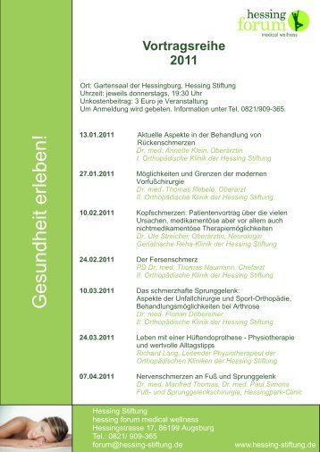 Vortragsreihe 2011 - Hessing Stiftung