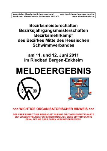 MELDEERGEBNIS - Hessischer Schwimm-Verband eV