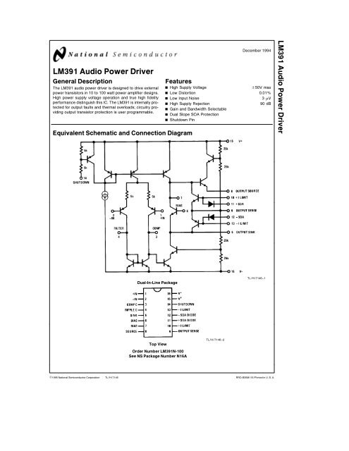 LM391 Audio Power Driver