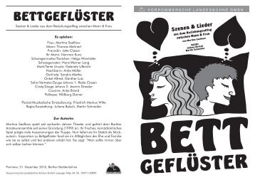 Bettgeflüster - Vorpommersche Landesbühne GmbH