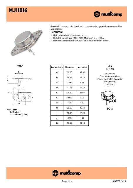 MJ11016 - HEStore.hu