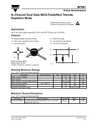 BF961 NâChannel Dual Gate MOS-Fieldeffect Tetrode, Depletion ...