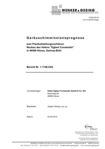 Geräuschimmissionsprognose