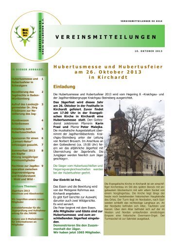 Vereinsmitteilung 02 2013 - Jägervereinigung Kreis Heilbronn eV