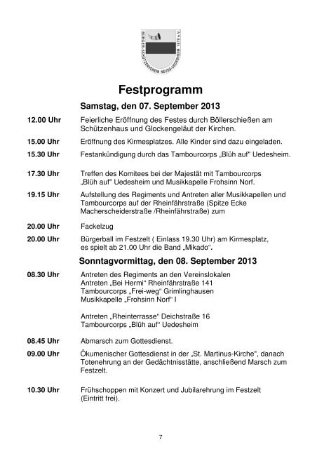Download der Festschrift 2013 - Bürger-Schützenverein Neuss ...