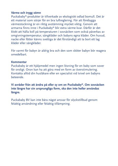 Gebruiksaanwijzing PuckababyÂ® Instructions for using the ...