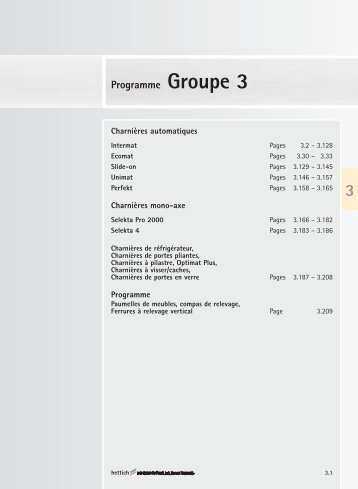 Programme Groupe 3 - Hettich
