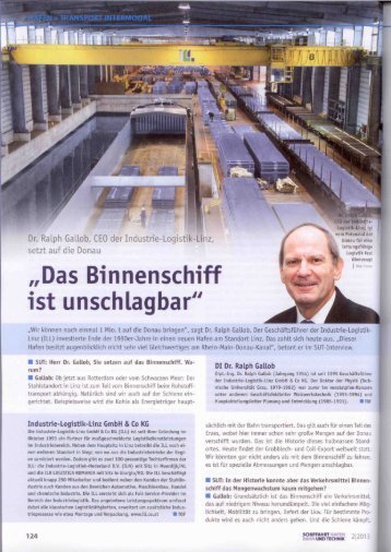 Binnenschiff ist unschlagbar - Industrie Logistik Linz