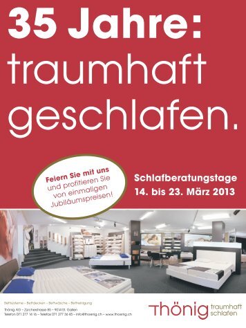 Schlafberatungstage 14. bis 23. März 2013 - Thönig Bettenhaus St ...