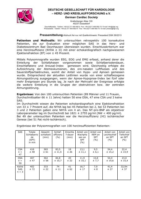 Pressetext als PDF - Deutsche Gesellschaft für Kardiologie