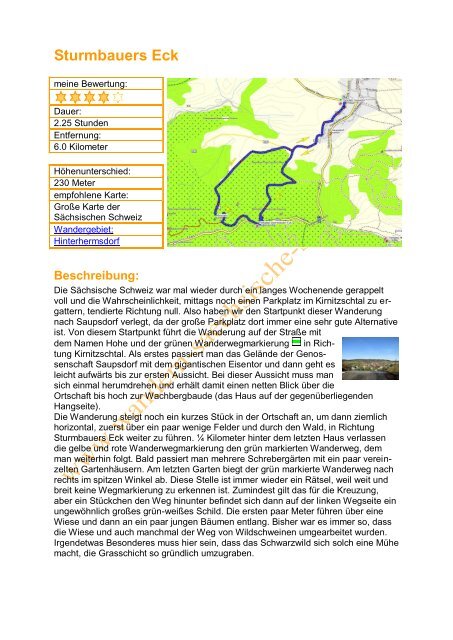 Sturmbauers Eck - Wandern in der Sächsische Schweiz