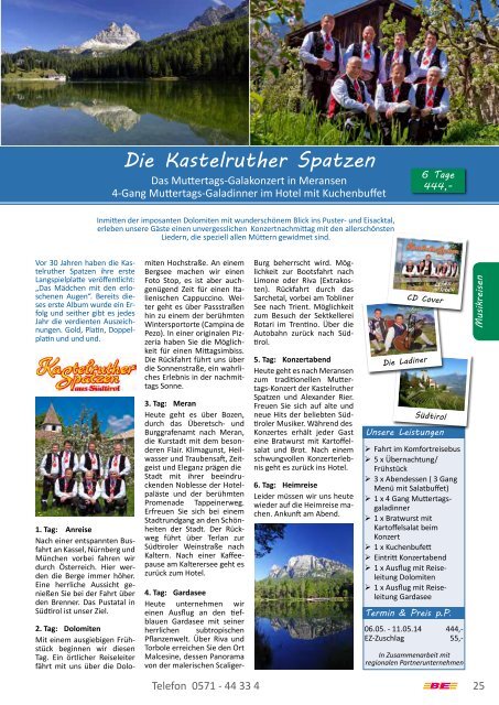 Katalogdeckblatt. - BE Reisen: BE Busreisen