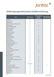 Gefahrengruppenliste - Janitos Versicherung AG