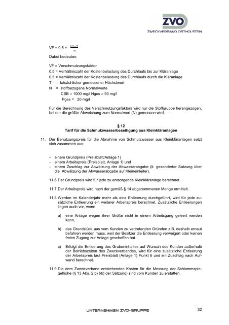 ZVO-Abwassersatzung - Zweckverband Ostholstein