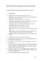 Terms and conditions for the supply of goods (pro-supplier) - Hettich
