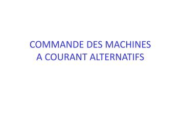 Cours Commande des Machines