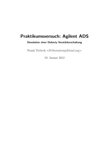 Praktikumsversuch: Agilent ADS - Ing. H. Heuermann