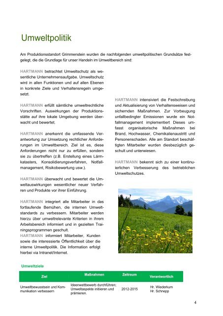 Umwelterklärung 2013 - Hartmann