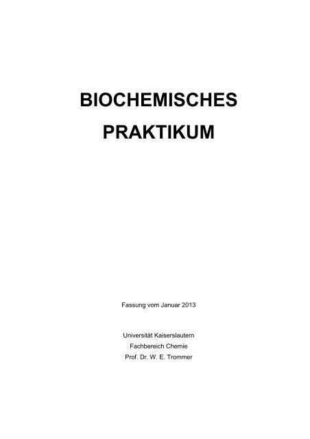 Biochemie vom Januar 2013 - Fachbereich Chemie - Universität ...