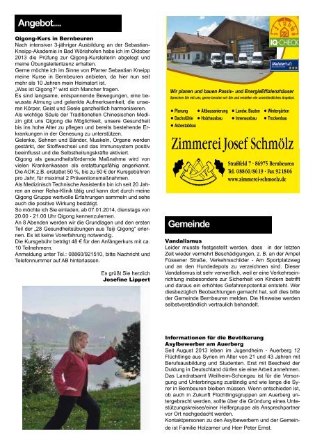 Mitteilungsblatt Dezember 2013 - Bernbeuren