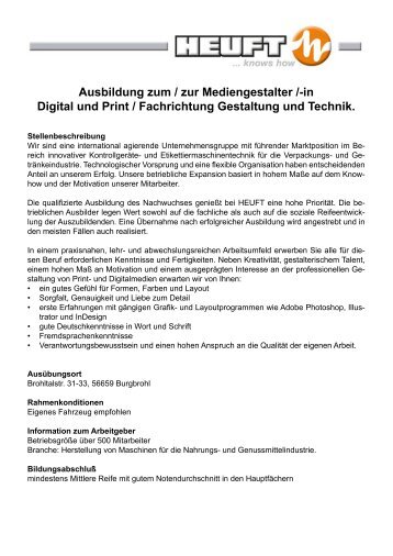 Ausbildung zum / zur Mediengestalter /-in Digital und ... - Heuft.com