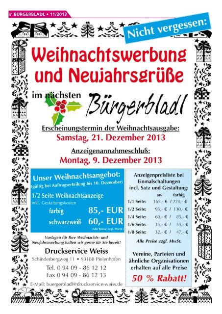 Ausgabe November 2013 - Druckservice Weiß