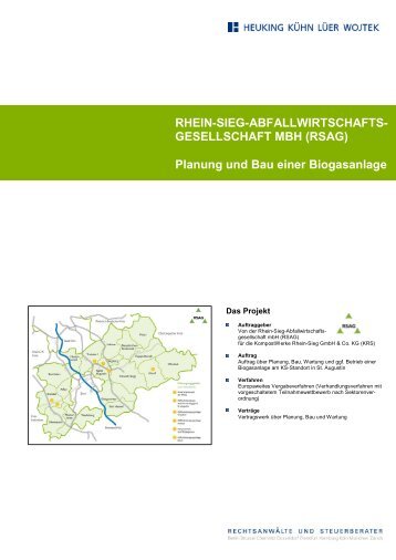 GESELLSCHAFT MBH (RSAG) Planung und Bau einer Biogasanlage