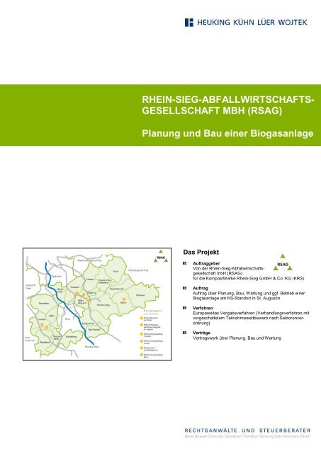 GESELLSCHAFT MBH (RSAG) Planung und Bau einer Biogasanlage