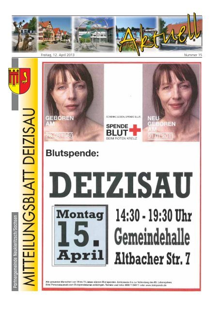Gemeindemitteilungsblatt vom 12.04.2013 - Gemeinde Deizisau