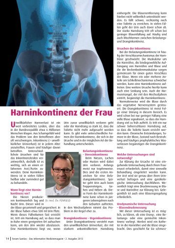 Harninkontinenz der Frau_Forum Sanitas_2 ... - Klinik Tettnang