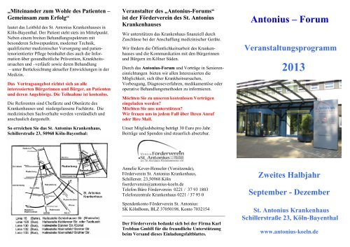 Entwurf Programm HERBST 2013 - St. Antonius Krankenhaus gGmbH