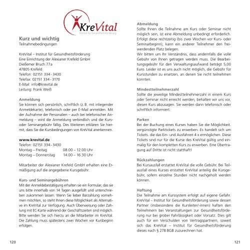 Aktuelles Programmheft KreVital 2013 - Alexianer Krefeld