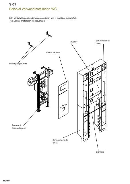 S 01 Beispiel Vorwandinstallation WC I - HEWI