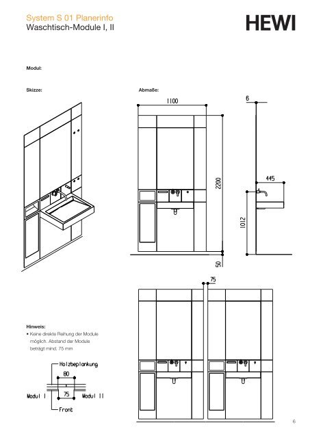 System S 01 Planerinfo - HEWI