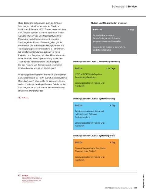 Programm 2010/2011 Elektronische SchlieÃsysteme ... - HEWI