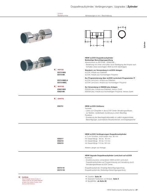 Programm 2010/2011 Elektronische SchlieÃsysteme ... - HEWI