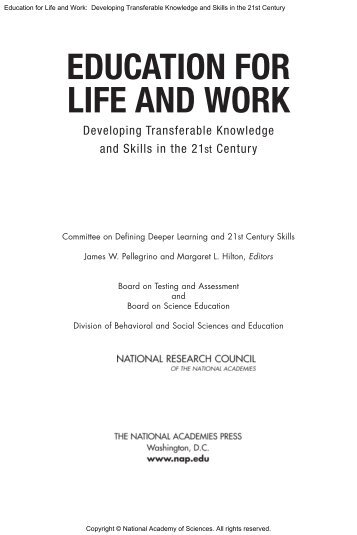 EDUCATION FOR LIFE AND WORK - Hewlett Foundation