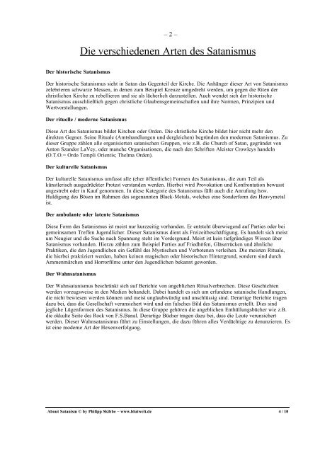 Formen des Satanismus (PDF-Format) - Hexenhort.de